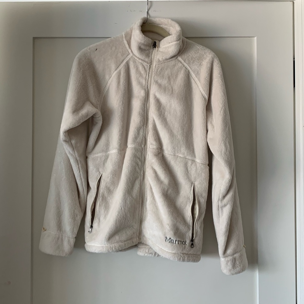 Marmot Fuzzy Zip Up Jacket - Cream